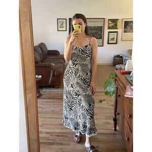 Vintage Cache Silk Animal Print Slip Dress